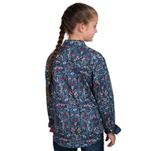 Load image into Gallery viewer, Harper Half Button - Just Country - GIRLS -Workshirt Navy Meadow Flowers / Hot Pink - ASSORTED SIZES
