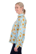 Load image into Gallery viewer, Hard Slog - Womens  Sunday Shirt 1/2 PLKT Long Sleeve Shirt - BLUE / YELLOW - ASSORTED SIZES
