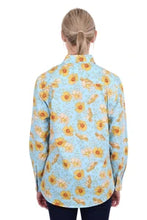Load image into Gallery viewer, Hard Slog - Womens  Sunday Shirt 1/2 PLKT Long Sleeve Shirt - BLUE / YELLOW - ASSORTED SIZES
