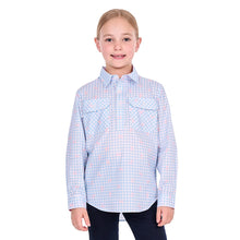 Load image into Gallery viewer, KIDS - Hard Slog - Lillia 1/2 Placket Long Sleeve Shirt - Pale Blue / Pink - Assorted Sizes
