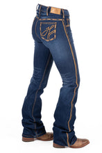 Load image into Gallery viewer, Hitchley &amp; Harrow Jeans - High Rise - Chester - Bronze Swirl Stitch - 30/35
