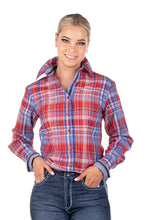 Load image into Gallery viewer, RR01-19 -  Red Collared Ranch Arena Shirt - Check - 16
