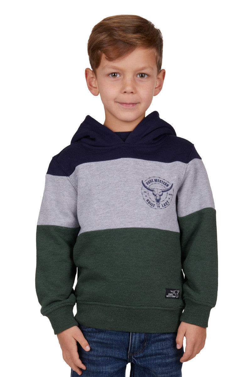 Hopkins Hoodie - BOYS - Pure Western - NAVY/GREEN