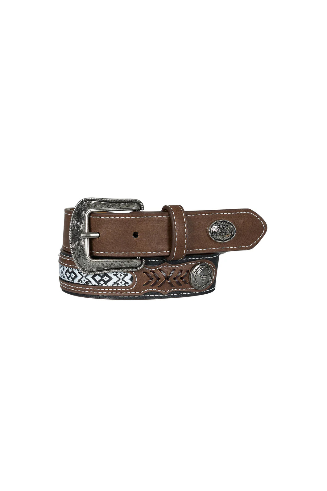 Pure Western - KIDS - Clayton Belt - Tan/Black - ASSORETED SIZES