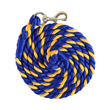 Load image into Gallery viewer, Lead Rope - Cotton 3/4 Two-Tone Fort Worth - Blue/Gold - 10 foot
