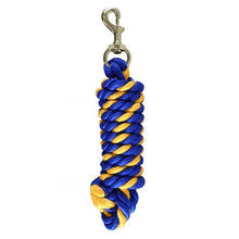 Load image into Gallery viewer, Lead Rope - Cotton 3/4 Two-Tone Fort Worth - Blue/Gold - 10 foot
