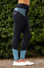 Load image into Gallery viewer, Bare Youth Performance Riding Tights -Oxford Neon Blue - Youth 6-8
