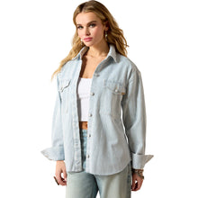 Load image into Gallery viewer, Ariat - Womens Denim Shirt/Jacket  - Blue/White Stripe - Medium
