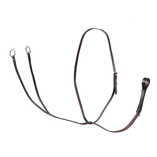 Leather Black Running Martingale - BROWN- Pony