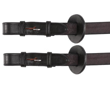 Load image into Gallery viewer, Jeremy &amp; Lord Nappa Grip Reins - BLACK &amp; BROWN- VARIOUS SIZES

