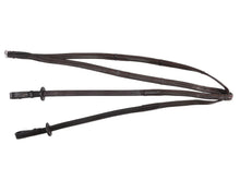 Load image into Gallery viewer, Jeremy &amp; Lord Nappa Grip Reins - BLACK &amp; BROWN- VARIOUS SIZES

