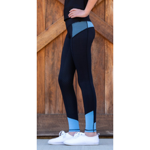 Load image into Gallery viewer, Bare Equestrian Youth Performance Tights - PERIWINKLE
