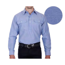 Load image into Gallery viewer, Jackson Half Plkt L/S Shirt - Mens - Hard Slog - Blue - Medium
