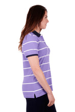 Load image into Gallery viewer, Molly - Womens Short Sleeve polo- Purple/White - 12
