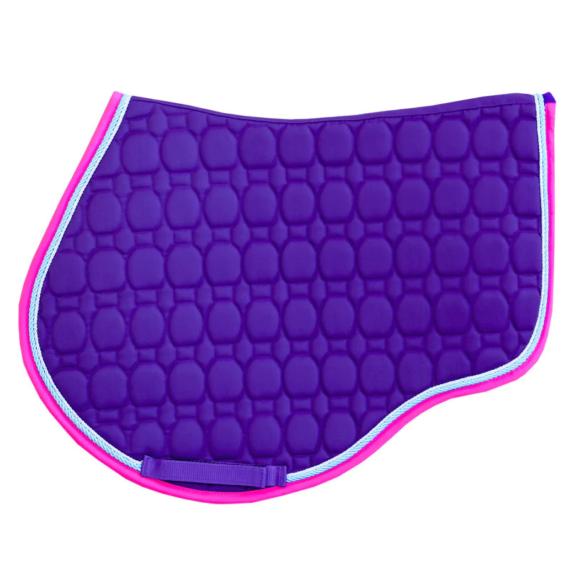 Gala Equine - Pony Saddle Pad - Purple with Pink Binding - Pony