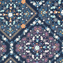 Load image into Gallery viewer, Abbey Full Button Womens Workshirt - Just Counrty - Navy Floral Tiles
