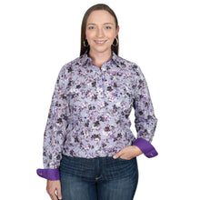 Load image into Gallery viewer, Georgie Half Button - Womens Workshirt - Just Country - Lilac Blossom / Purple  - ASSSORTED SIZES
