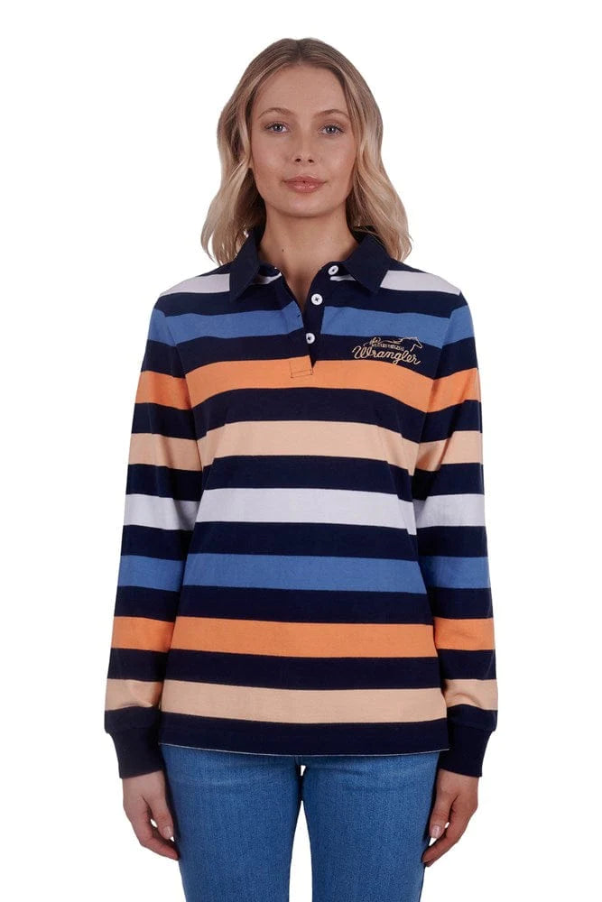 Womans Isabell Rugby - Wrangler - Navy/Orange - 14