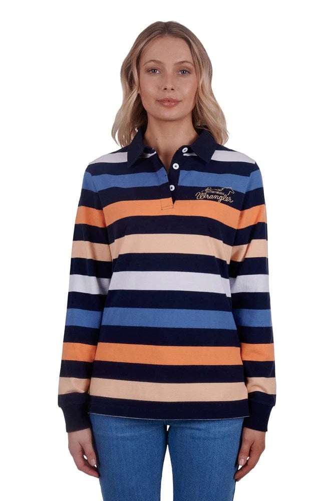Womans Isabell Rugby - Wrangler - Navy/Orange - 10