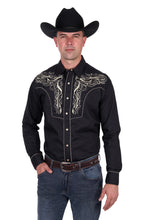 Load image into Gallery viewer, Wrangler - Mens Carlos Embroided Longsleeve Shirt - BLACK - XX Large
