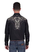 Load image into Gallery viewer, Wrangler - Mens Carlos Embroided Longsleeve Shirt - BLACK - XX Large
