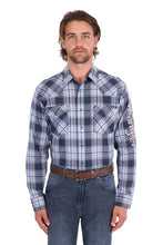 Load image into Gallery viewer, Wrangler - Mario Logo - LONG SLEEVE shirt - Navy/Tan - ASSORTED SIZES
