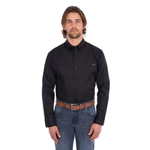 Load image into Gallery viewer, Wrangler MENS Flex Logo 1 PKT Long Sleeve Shirt - BLACK -  ASSORTED SIZES

