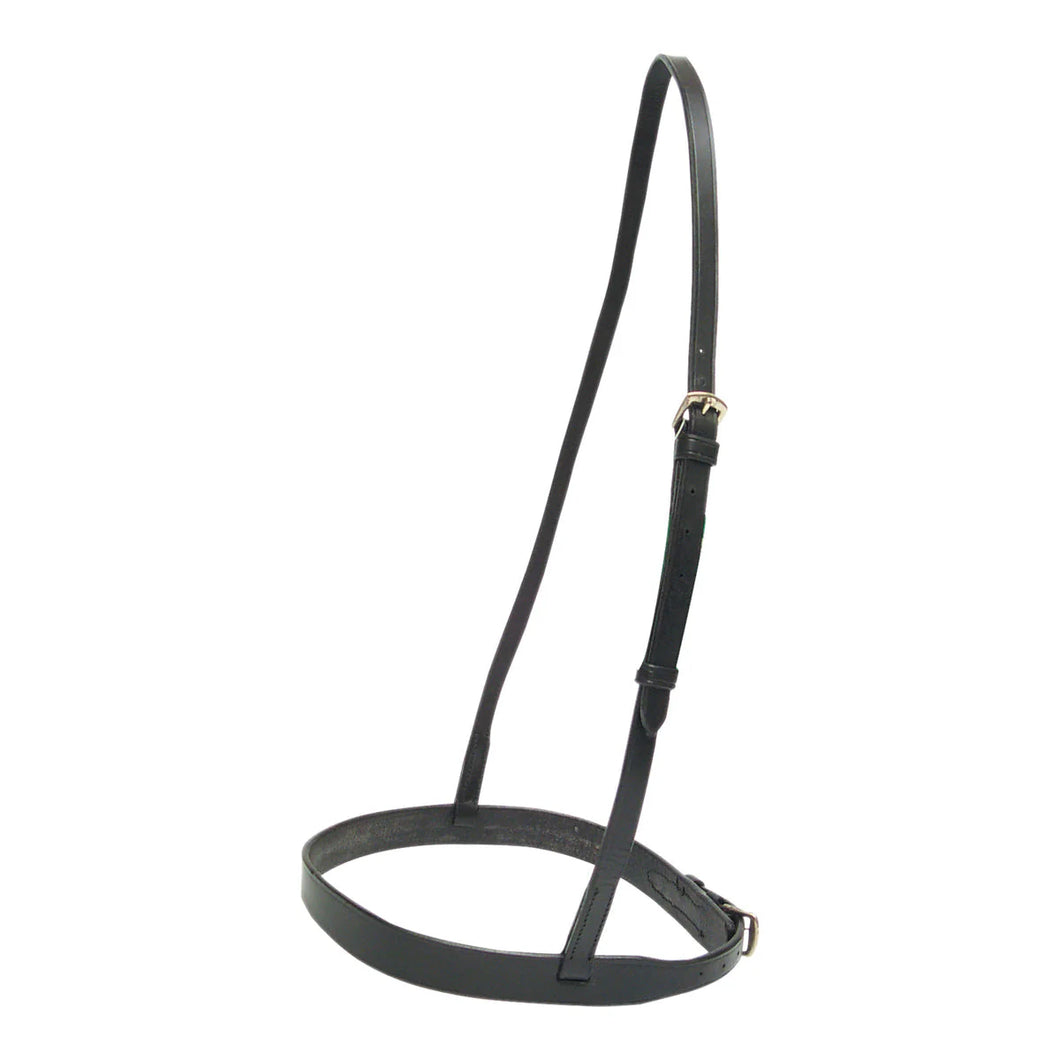 Cavesson Noseband- Eureka - FLAT - Black -PONY