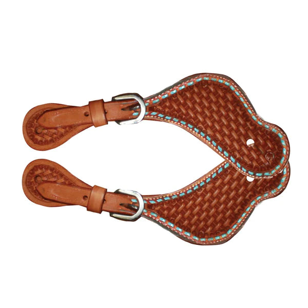 Spur Straps - Turquoise Basket Weave - Ladies