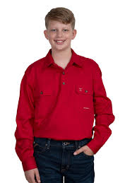 Lachlan Workshirt - Boys - Just Country - CHILLI  - ASSORTED SIZES
