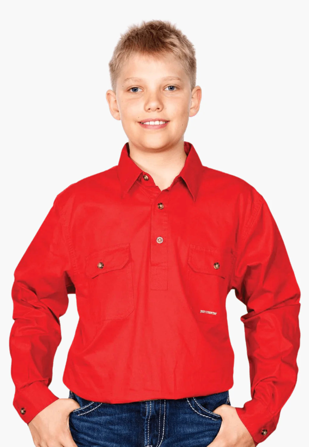 Lauchlan Workshirt - Boys - Just Country - Chilli - 4-5