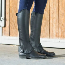 Load image into Gallery viewer, Horze - Leather Half Chaps - BLACK -  X LARGE
