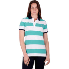 Load image into Gallery viewer, Cali - Womens Short Sleeve Polo - Stripe - 16
