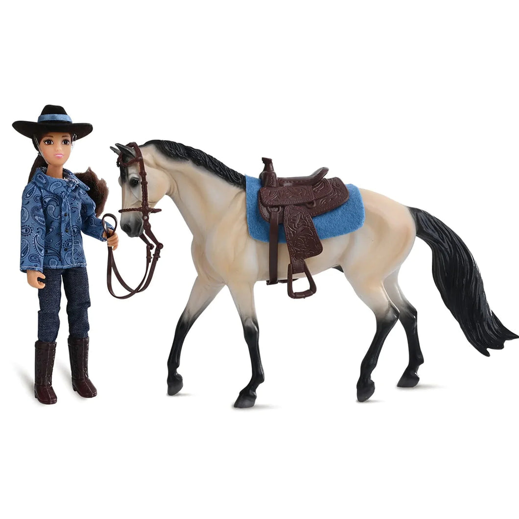 Breyer- Freedom WESTERN HORSE AND RIDER SET