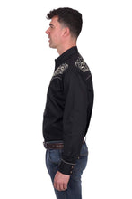 Load image into Gallery viewer, Wrangler - Mens Carlos Embroided Longsleeve Shirt - BLACK
